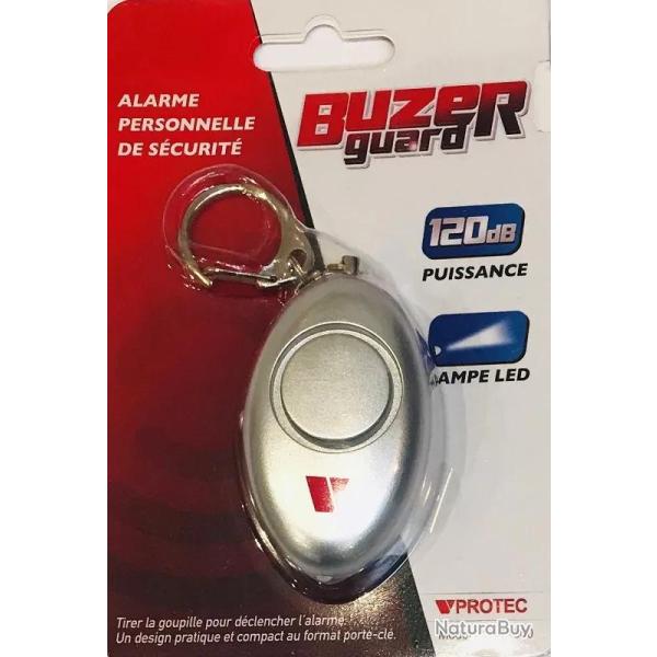 Alarme de d�fense porte-cl� chrom� + Led