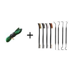 Kit Cordon de nettoyage boresnake calibre 22LR + Set de nettoyage 4 brosses + 4 crochets