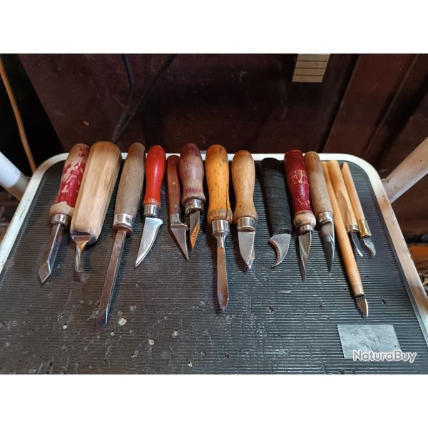 Lot outils anciens a bois