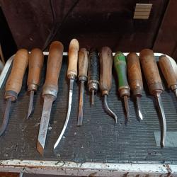 Lot outils anciens a bois lot 2