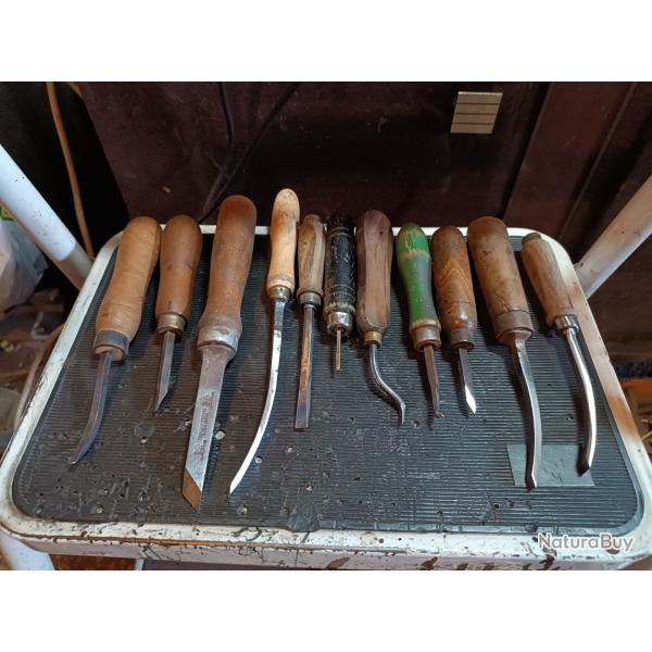 Lot outils anciens a bois lot 2