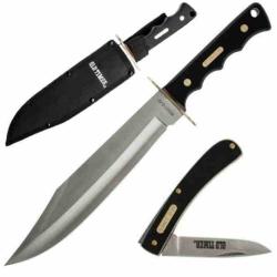 Set Schrade Old Timer Bowie et Pliant Manche Delrin Sawcut Etui Nylon SCHP1188054