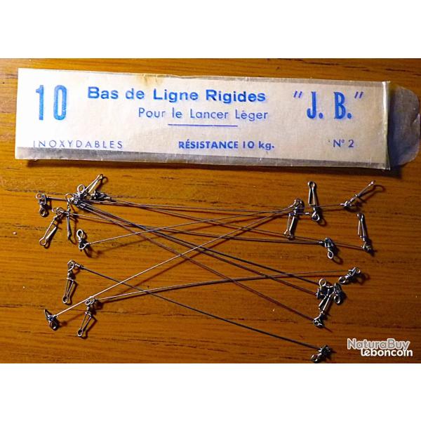 10 Bas de ligne rigides inox "JB" -* 10 kg.