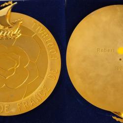 M&eacute;daille bronze dor&eacute; ligue de Paris ile de France de Foot Ball Fraisse Demey Paris