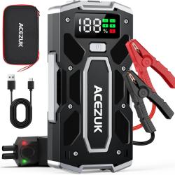 Booster Batterie Voiture 9000A, Portable(Jusqu'&agrave; 8L Diesel ou 10L 12V Jump Starter, avec &Eacute;cran