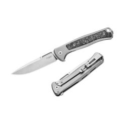 Couteau pliant Lionsteel "EMMET" Titane et fibre de carbone gris