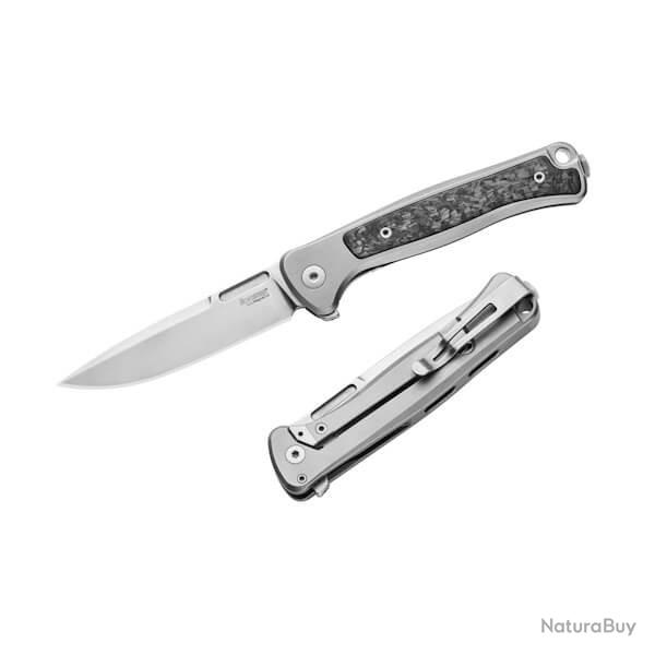 Couteau pliant Lionsteel "EMMET" Titane et fibre de carbone gris