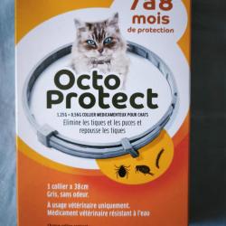 OctoProtect Collier antiparasitaire pour chat (6-8 mois) - Neuf sous emballage Exp 06/2030