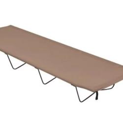 Lit camping tissu Oxford acier taupe 180x60x19 cm pliable robuste