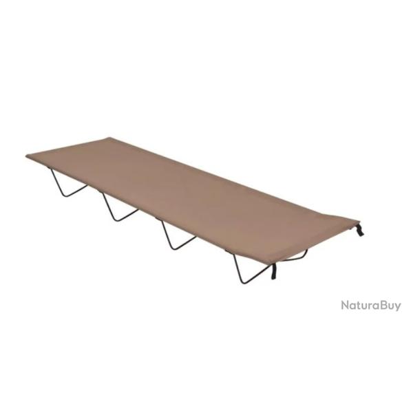 Lit camping tissu Oxford acier taupe 180x60x19 cm pliable robuste
