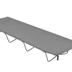 Lit camping tissu Oxford acier gris 180x60x19 cm pliable robuste