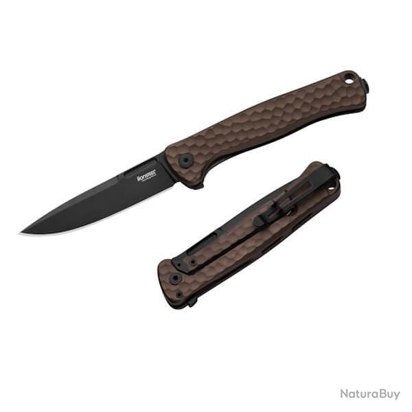 Couteau pliant Lionsteel "EMMET" Aluminium marron PVD