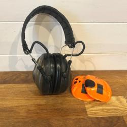 Casque Anti-bruit &Eacute;lectronique 3M Peltor SportTac (Vert / Coques orange incluses)