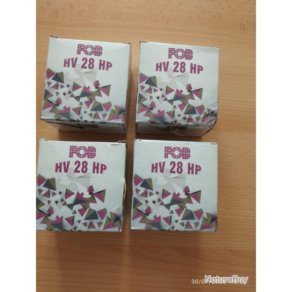 100 cartouches ACIER FOB HV 28 HP, 18 Grammes calibre 28x70