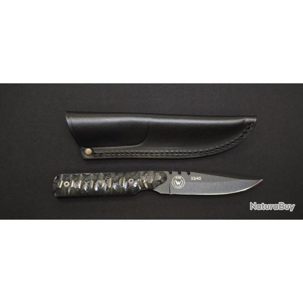 Wildsteer Baby Wild - Couteau EDC & Outdoor 20e Anniversaire - Micarta noir toxifi� - Lame noire - �