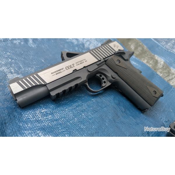 Colt 1911 Bi-Ton Railgun +3 chargeurs & accessoires