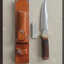 Raret&eacute; - Couteau Al mar tactique de type bowie SOG de collection avec &eacute;tui cuir d'origine
