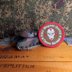 Patch brod&eacute;s style pmc Wagner russe tactical crane airsoft (rouge et vert)