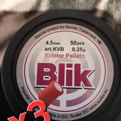 3 &times; Plombs Explosifs Kvintor Blick cal 4.5mm. Soit 150 plombs!