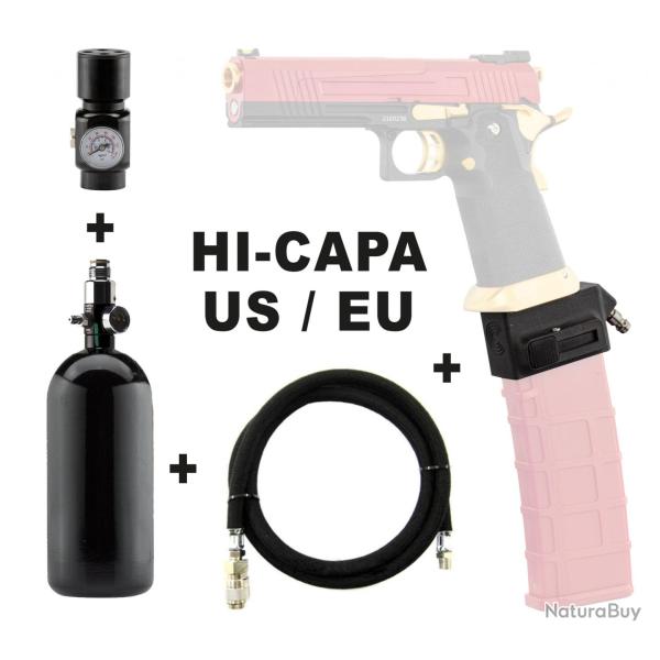 Pack HPA chargeur M4 pour Hi-Capa series - raccord US