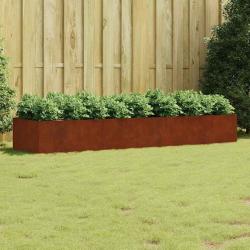 Lit sur&eacute;lev&eacute; de jardin 280x80x40 cm acier corten