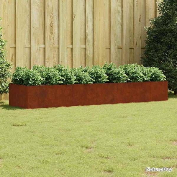 Lit sur�lev� de jardin 280x80x40 cm acier corten