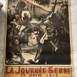 Affiche premi&egrave;re guerre mondiale &laquo;&nbsp;journ&eacute;e Serbe&nbsp;&raquo; 1916