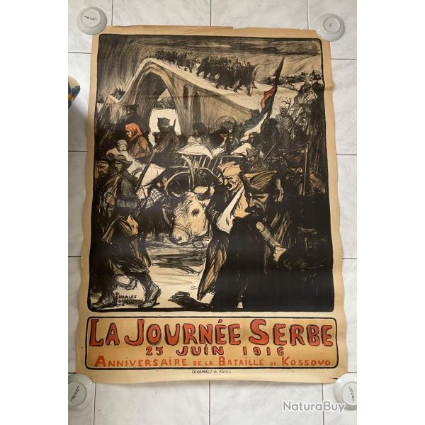 Affiche premi�re guerre mondiale ��journ�e Serbe�� 1916