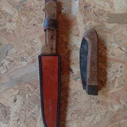 Couteau de boucher et Scie pliante type France WW1