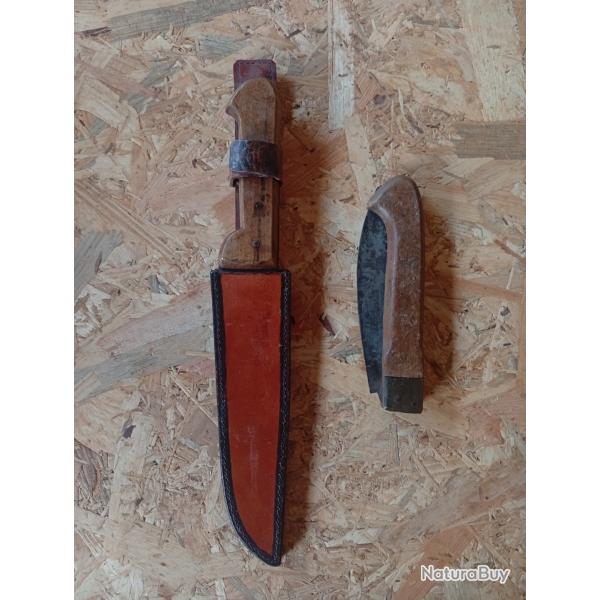 Couteau de boucher et Scie pliante type France WW1
