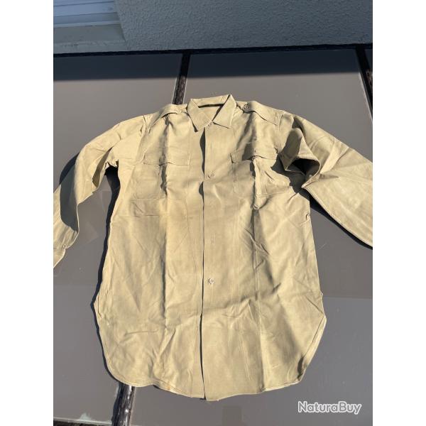 Chemise militaire fran�aise sable �poque guerre d'Alg�rie