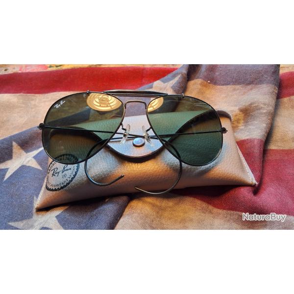 Lunettes soleil de l�gende RAY BAN AVIATOR  BLACK  BAUSCH ET LOMB  + ETUI DE CEINTURE