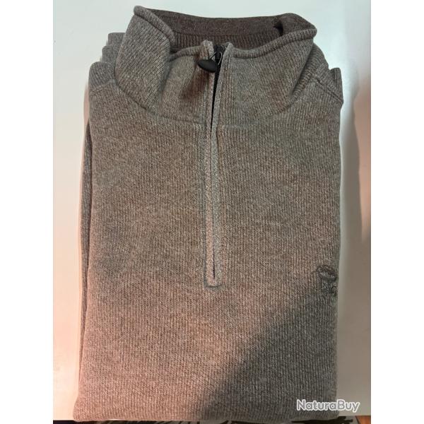 Sweat col zippe ch�taigne llvergreen