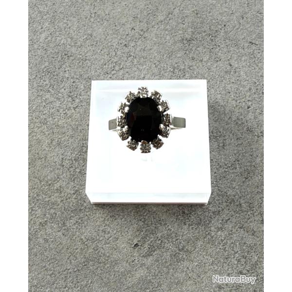 Bague Margueritte or 18 carats - saphir et diamants - taille 58