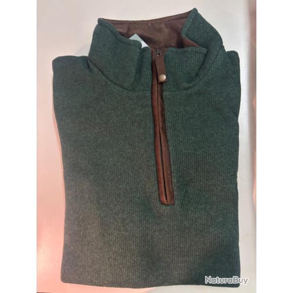 Sweat Lovergreen col zippe vert Chine