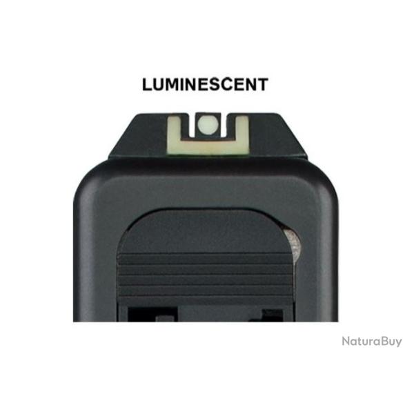 HAUSSE 6.1mm / GUIDON 4.1mm GLOCK ACIER - LUMINESCENTS - GMS