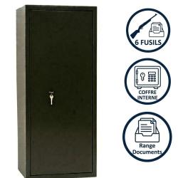 Armoire &agrave; fusils 6 armes + coffre interne - Coffre fort - SECURITE