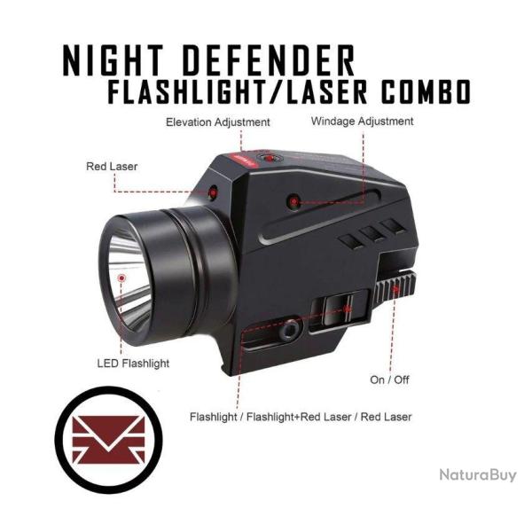 Lampe Laser Night Defender sur Rail Picatinny - MCS
