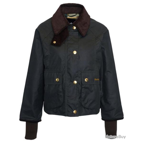Veste Cropped Beadnell Barbour Wax Olive 40 FR / 12 UK