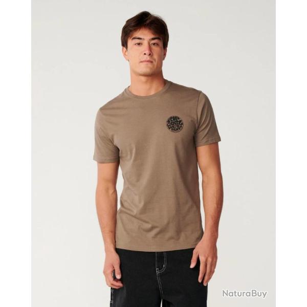 Tee Shirt Coton Homme Rip Curl "WETTIE ICON TEE" L Marron