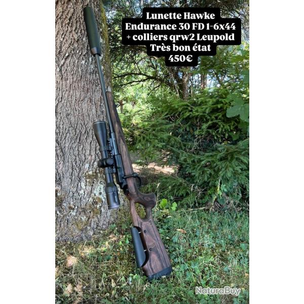 Lunette HawkeEndurance 30 FD1-6x44+ colliers qrw2 LeupoldTr�s bon �tat
