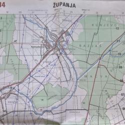 2 cartes &eacute;tat major Am&eacute;ricaine Bosnie et Zupanja Croatie
