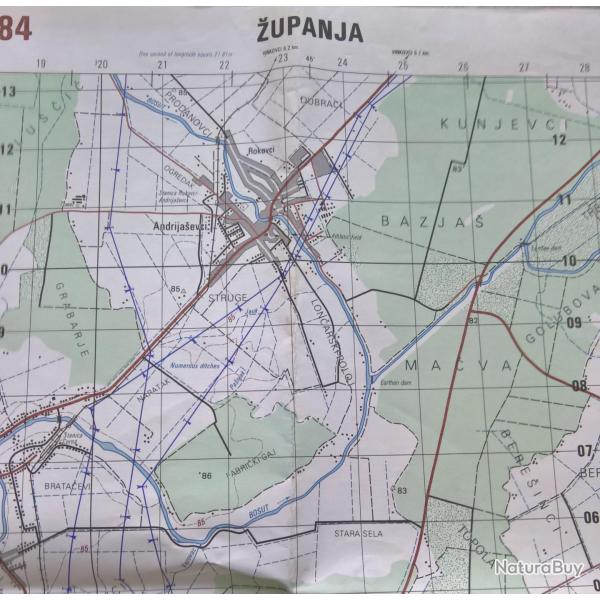 2 cartes �tat major Am�ricaine Bosnie et Zupanja Croatie