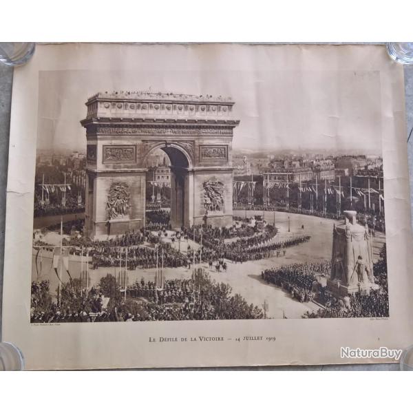 Gravure, affiche, photo "Le d�fil� de la victoire" 14 juillet 1919
