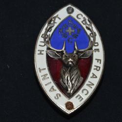 INSIGNE SAINT HUBERT-CLUB DE FRANCE-SOCIETE PROTECTION DE LA CHASSE-CYNEGETIQUE-VENERIE 1902