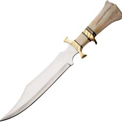 Couteau &agrave; lame fixe Bowie Rite Edge Os de chameau