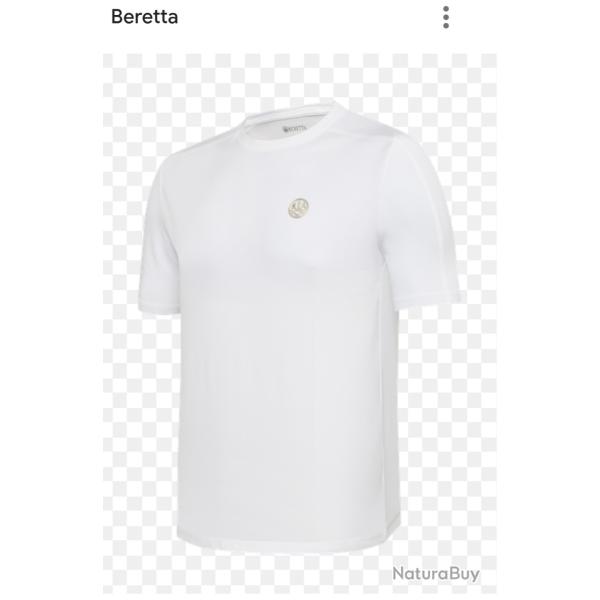 T shirt beretta Blanc logo 500ans