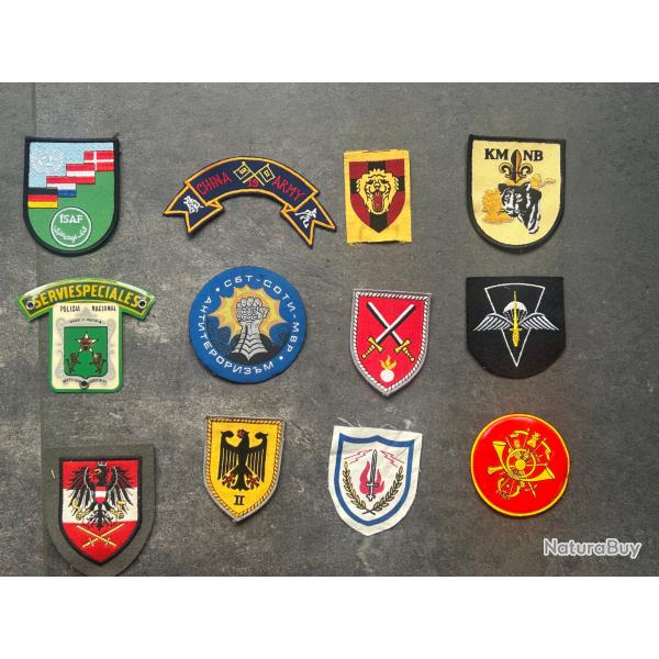 Lot N�1 de 12 patchs militaires et polices  - 1� sans prix de r�serve