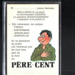 mort du p&egrave;re cent carte militaire humoristique pour conscrits cpm