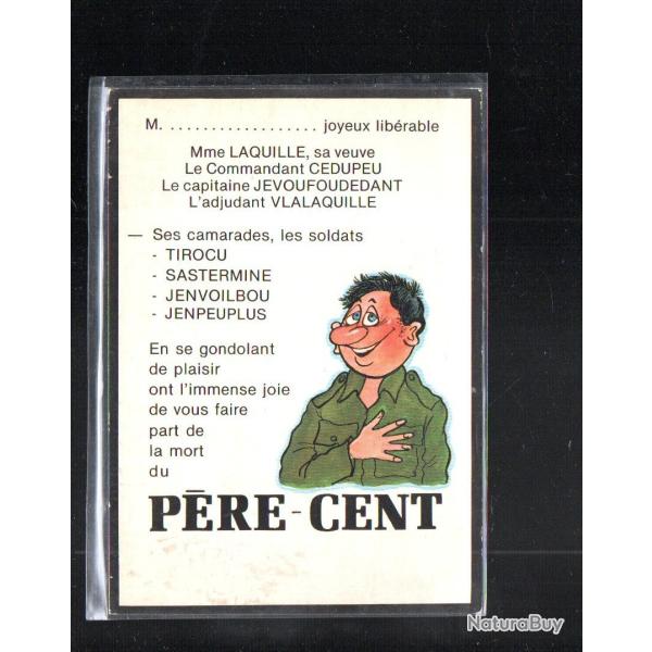 mort du p�re cent carte militaire humoristique pour conscrits cpm